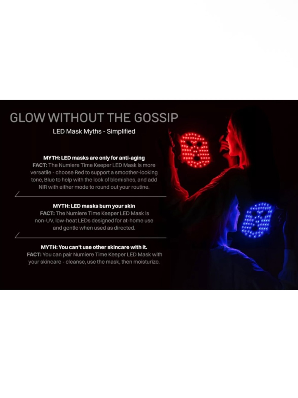 Numiere Time Keeper LED Red Blue Light Face Mask NEW Open Box $249 MSRP - Picture 4 of 13